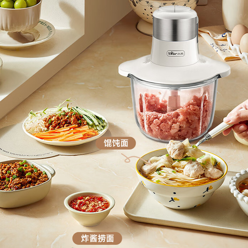 小熊绞肉机家用电动多功能打肉机饺子肉搅肉机QSJ-C03A1高清大图