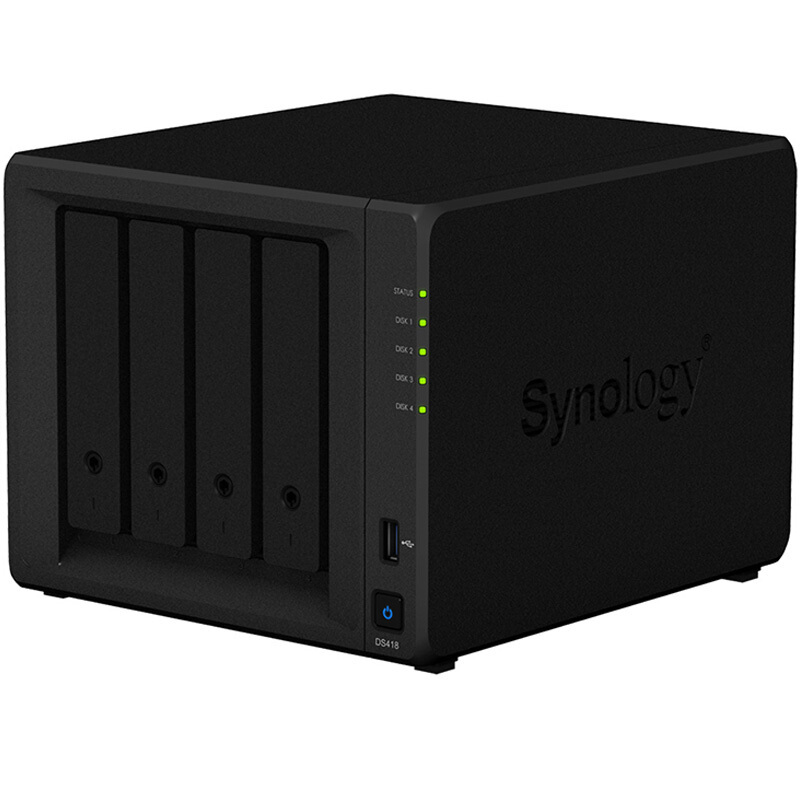 群晖(Synology)DS418 4盘位NAS网络存储服务器 (无内置硬盘)不规则体SATA接端口支持NAS盘红盘金盘