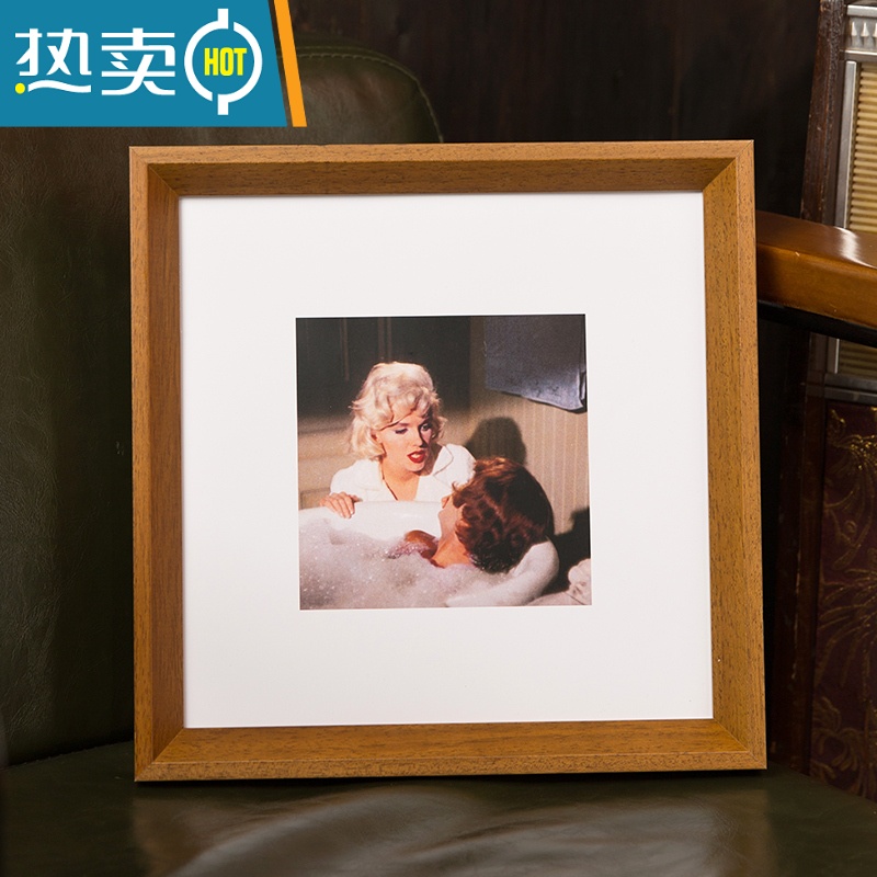 敬平字画正方形实木相框33 50书法宣纸国画装裱画框外框定制任意尺寸 橡木色 27*50cm挂墙高清大图