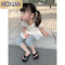 MOXUAN男童超薄打底裤夏装冰丝女童宝宝夏款薄裤子薄款纯色黑色七分裤夏