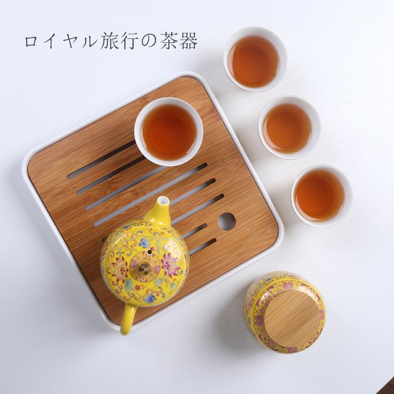 旅行功夫茶具整套装陶瓷手绘茶具便携包家用迷你茶壶简约旅游茶盘