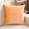 纯色天鹅绒靠垫沙发抱枕套办公室靠背床上靠枕方形靠垫套含芯抱枕_2_621_299 70x70cm（抱枕套不含芯） 亮橙色天鹅绒