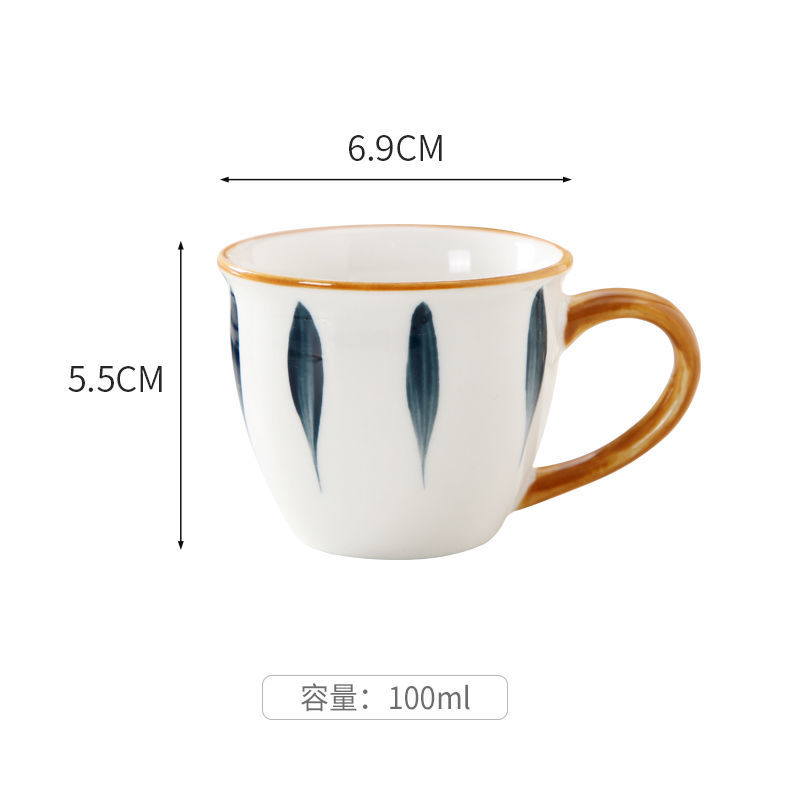 单个杯 日式陶瓷杯家用可爱水杯情侣杯创意手绘茶杯咖啡杯个性简约杯子