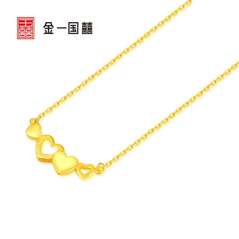 金一国囍足金黄金精品梦馨黄金项链时尚套链送女士（计价）ABC021