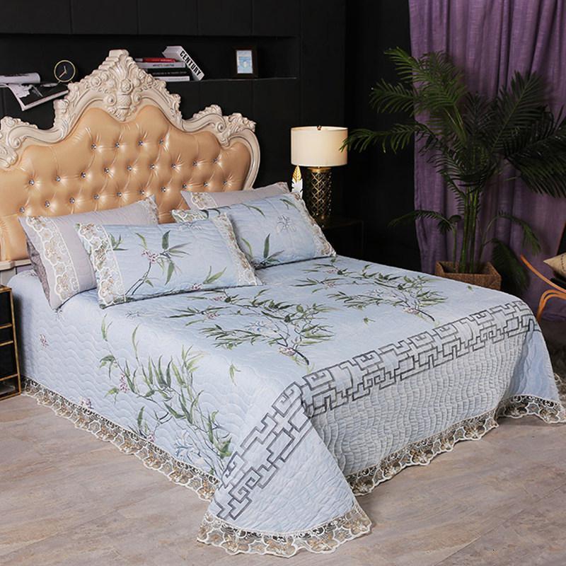 家柏饰(CORATED)冰丝凉席三件套夏季可水洗1.8m折叠床单款空调软席1.5米机洗席子 青枝玉叶 2.0m（6.6英尺）床