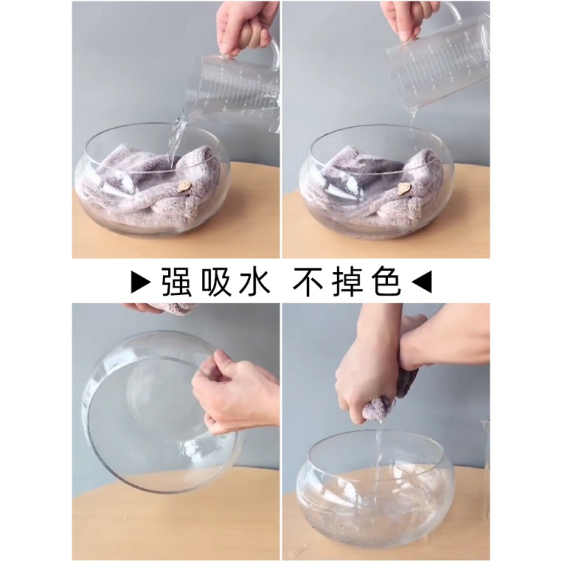 快速干发浴帽头发速干帽包头发帽干发帽女吸水速干加厚竹炭干发巾 三维工匠 碳素粉[单条装]