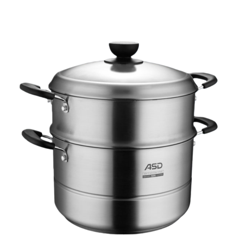 爱仕达(ASD)蒸巧▪不锈钢两层蒸锅ZS30G5Q 家用304不锈钢蒸笼蒸鱼馒头三层 多层聚能底 可视锅盖