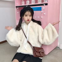 毛衣女学生冬季新款韩版宽松可爱原宿风bf加厚连帽毛绒绒卫衣外套
