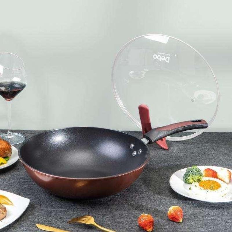 Debo德铂 马蒂诺炒锅不粘锅炒菜锅 红色 30cm DEP-598高清大图