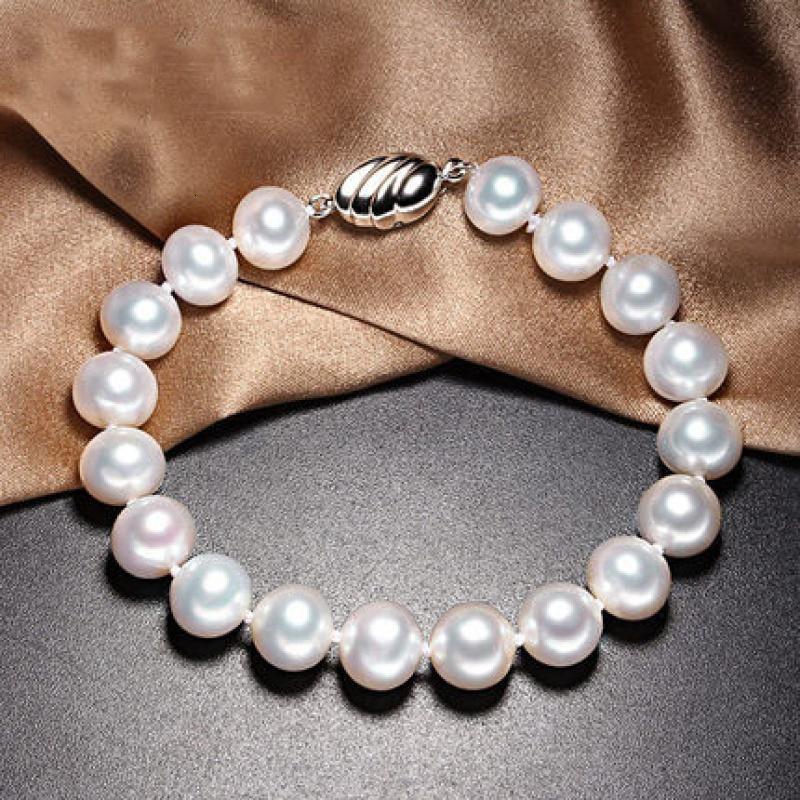 臻玉盈710mm天然淡水珍珠手链强光近正圆女款送妈妈女友自戴送人收藏