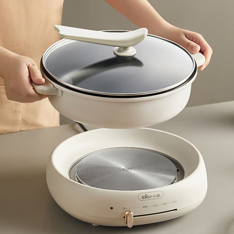 小熊4L电火锅家用煎炒涮煮一体多功能锅涮DHG-C40W2