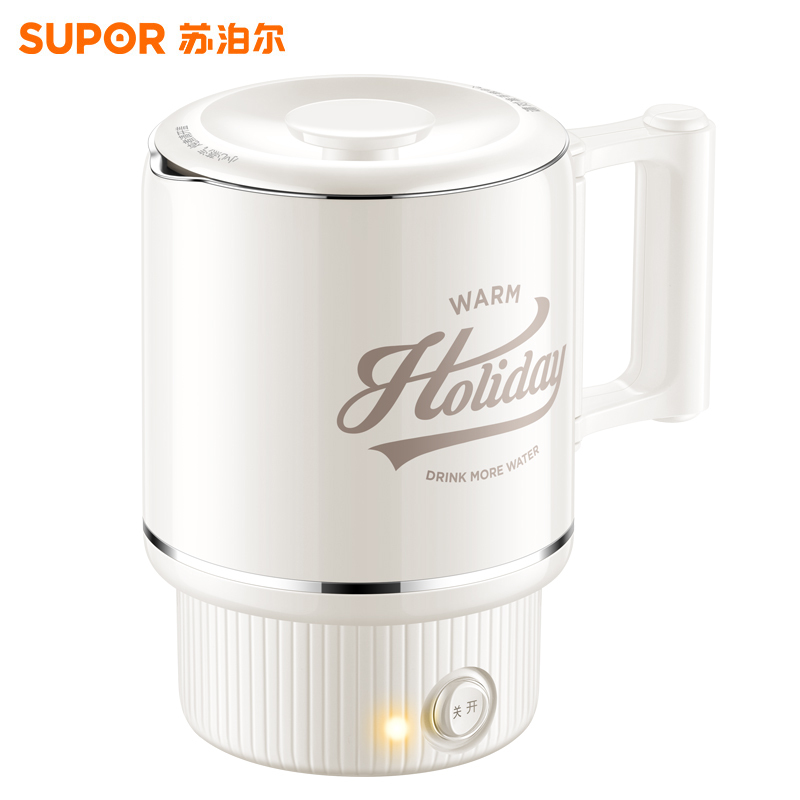 苏泊尔(SUPOR)电热水壶便携家用差旅0.6L小容量迷你烧水壶可折叠不锈钢便携式烧水杯 0.6L SW-06E01A高清大图