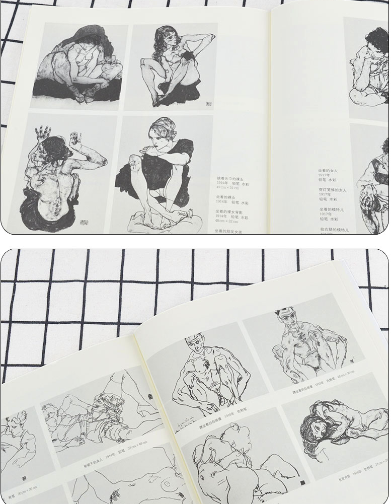 [正版]全2册席勒速写+油画 席勒画册作品赏析 拥抱艺术油画水彩画水粉素描画大全集人物肖像风景建筑抽象自画像席勒画集画高清大图