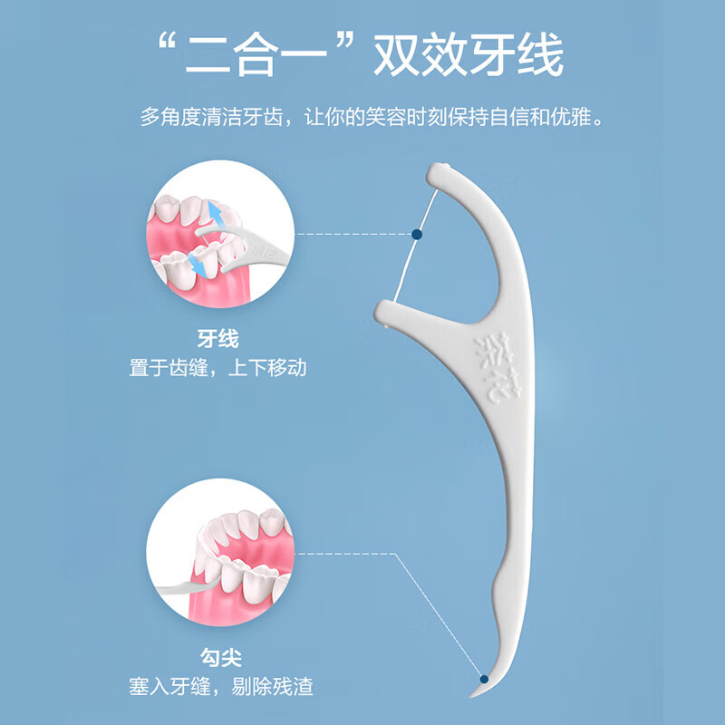 茶花 一次性牙签便携牙线棒独立包装圆线清洁齿缝护齿成人牙签盒 314003高清大图