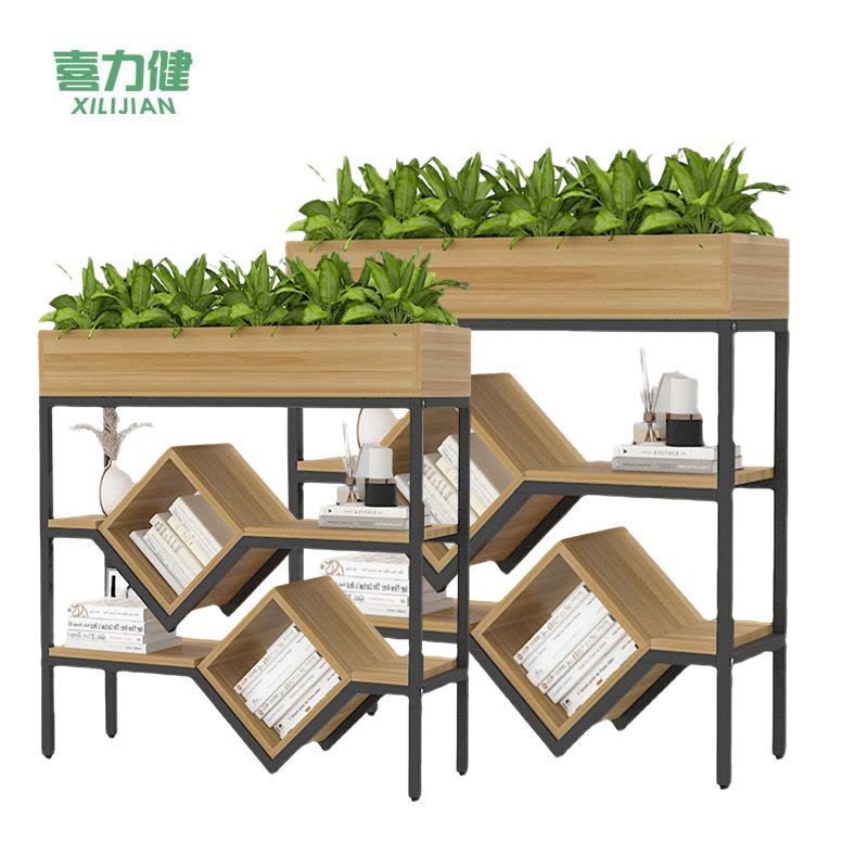 喜力健 隔断装饰花架 浅胡桃-100CM 个图片