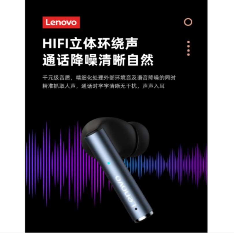 联想蓝牙耳机LP60 20Hz-20kHz高保真音质 32Ω阻抗 105dB灵敏度 内置麦克风高清大图