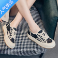 SUNTEK小白鞋网面帆布鞋女2023夏季新款女鞋镂空透气百搭休闲板鞋渔夫鞋