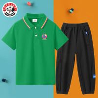 史努比(SNOOPY)儿童运动短袖短裤两件套装夏季新款男童POPL衫套装SN2PH