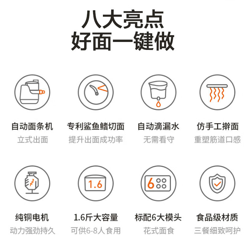 九阳(Joyoung)全自动压面机 家用电动多功能 自动滴漏水小型立式压面条机600g容量1-5人 JYN-L6