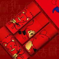 波迷娜(BOMINA)本命年内裤男红色内裤男平角裤四角裤棉质鼠年大红男内裤卡通裤头