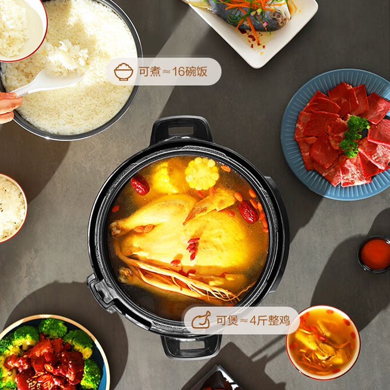荣事达电压力锅6L多功能料理压力锅60-100A170(LB)H高清大图
