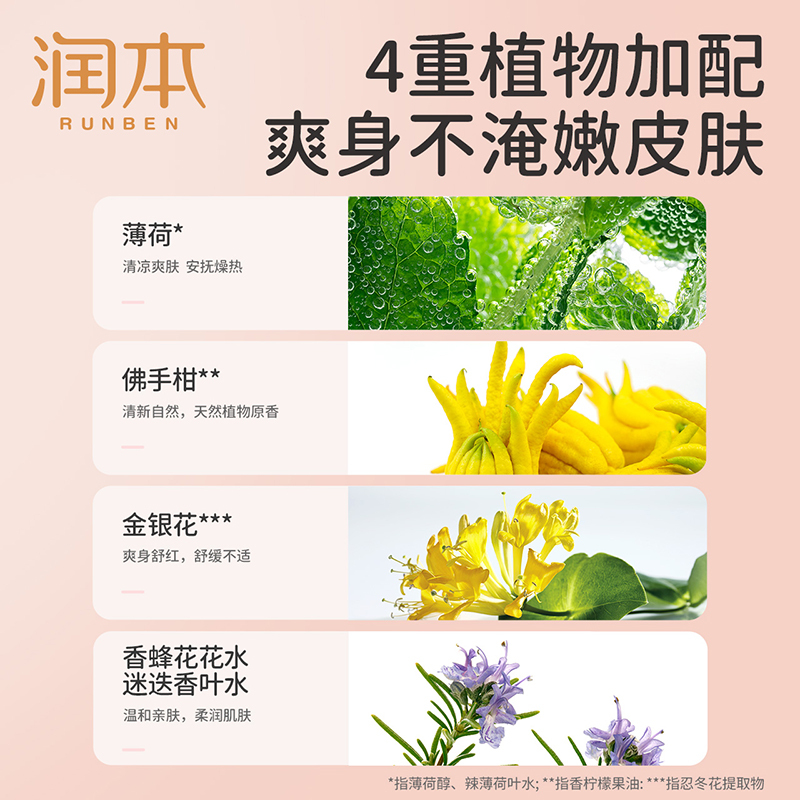 润本 婴儿爽身喷雾(桃叶精华) 150ml高清大图