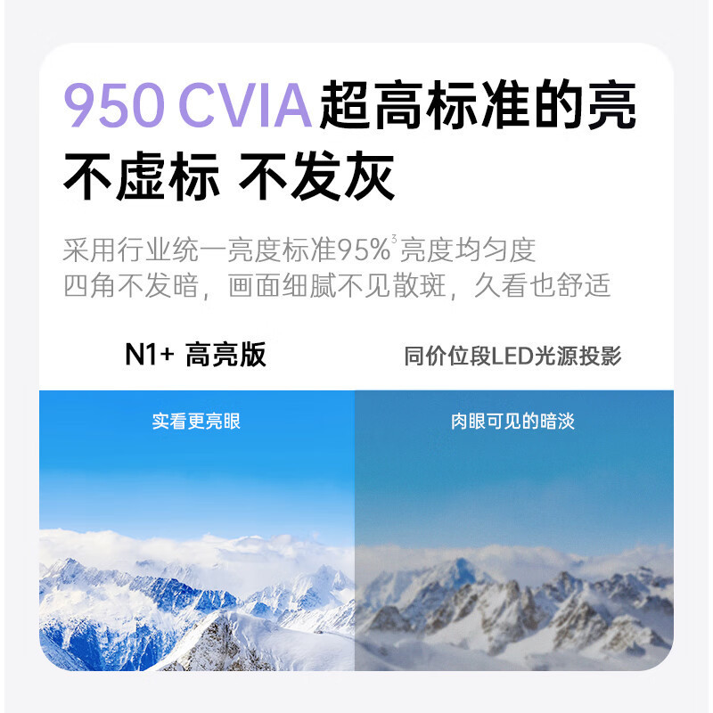 JMGO坚果N1+高亮版投影仪(含100吋画框幕布)超高清三色激光云台家用护眼智能卧室客厅投墙家庭影院超大内存游戏娱乐