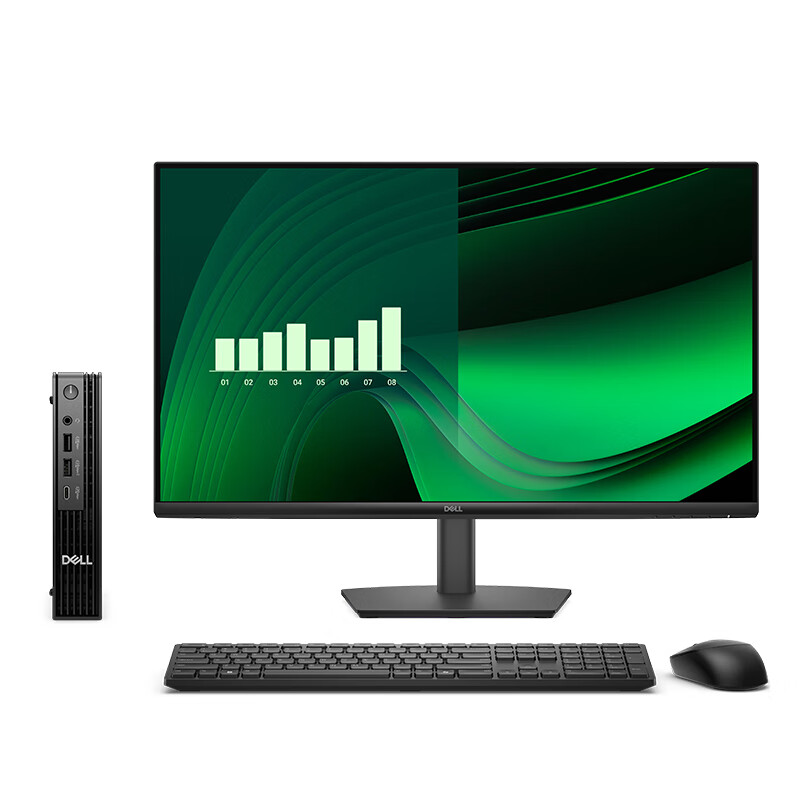 戴尔dell Pro Plus QBM1250高性能迷你企业级高端商用办公绘图设计办公台式整机 定制Ultra9-285T 8G内存 1T机械+512G固态 配27英寸显示器高清大图