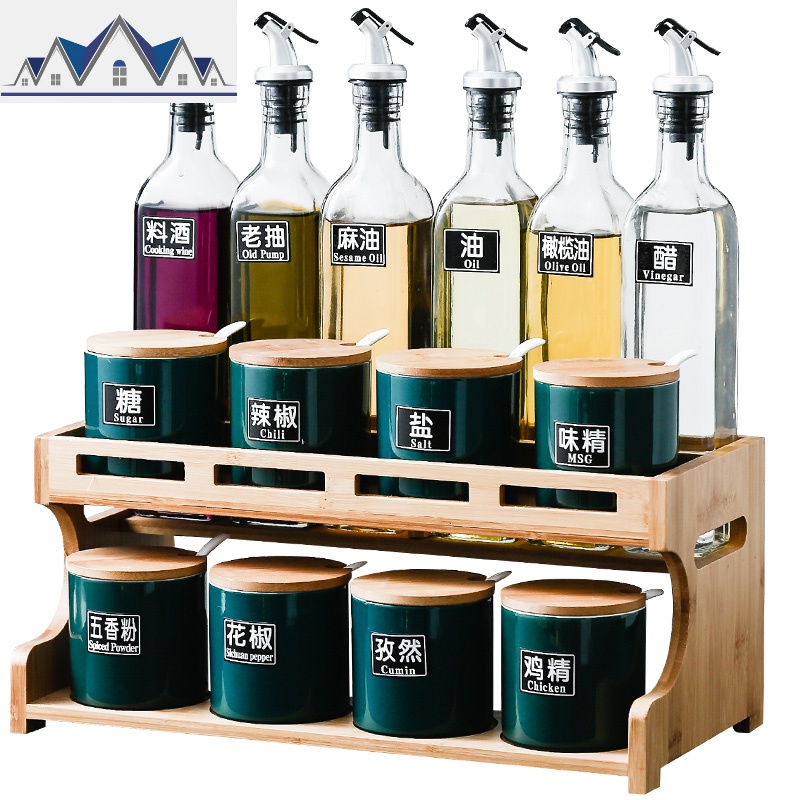 厨房陶瓷盐糖味精调料盒组合套装油瓶壶调味罐子收纳盒北欧 三维工匠高清大图