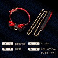 灵魂印记sm道具情趣用品项圈颈环牵引链蝴蝶结束缚调教性工具女