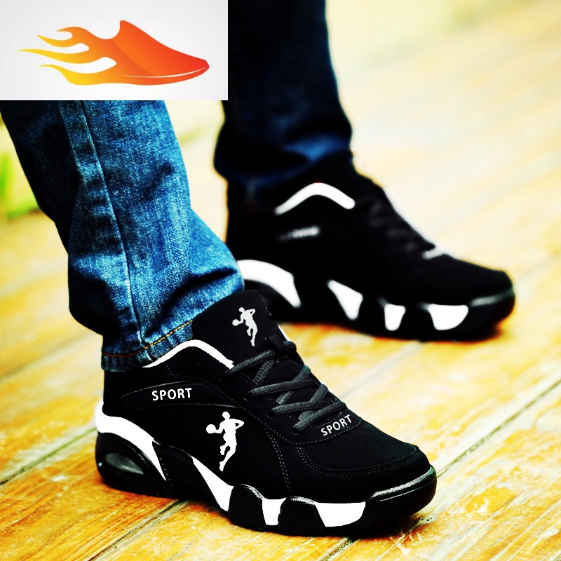 fish basket2019秋冬新款加绒保暖男鞋运动鞋皮面防水