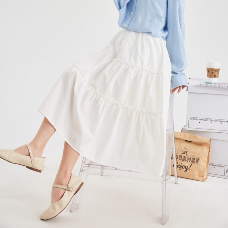 9元,叠加优惠券]唐狮春季新款中长半身裙女高腰a字裙伞裙百搭显瘦长裙