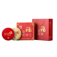 大益茶叶礼盒滋味醇和口感饱满普洱茶福禄双喜生熟茶组合357g*2