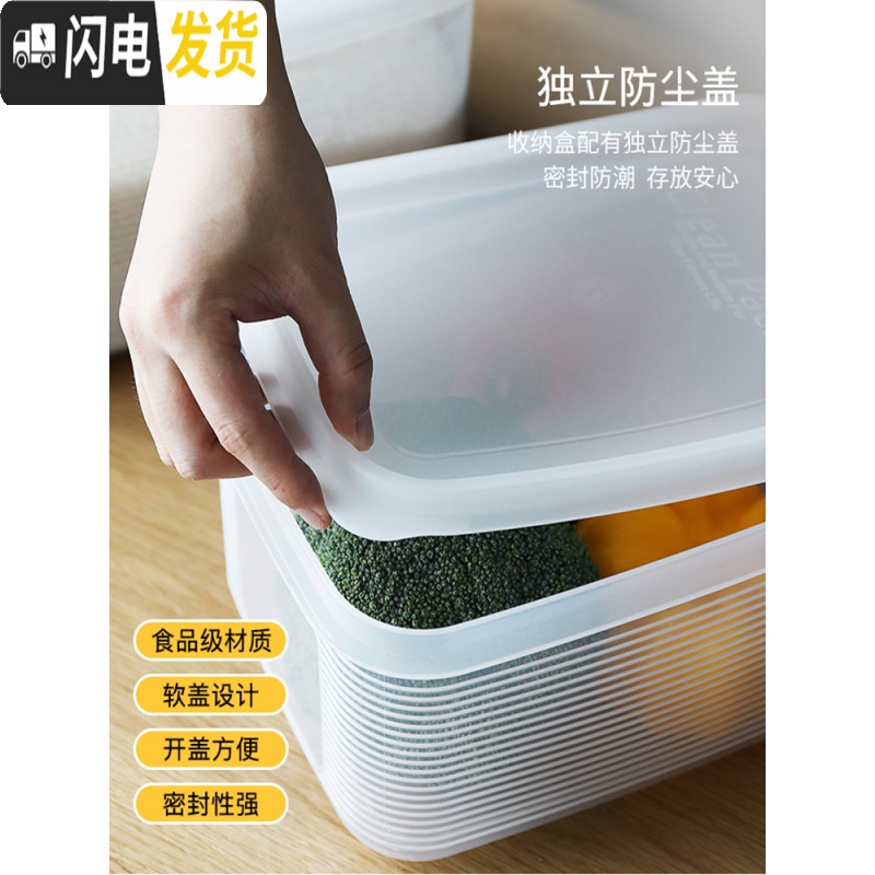 三维工匠大容量冰箱保鲜收纳盒大号塑料厨房密封盒子食品级长方形干货防潮高清大图