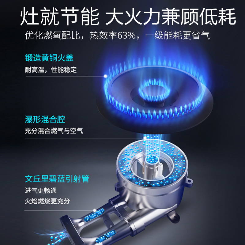 帅康(sacon)71B燃气灶双灶台式嵌入式煤气灶5.0kW大火力家用猛火钢化玻璃以旧换新打火灶炉具炉灶单灶煤气炉天然气高清大图