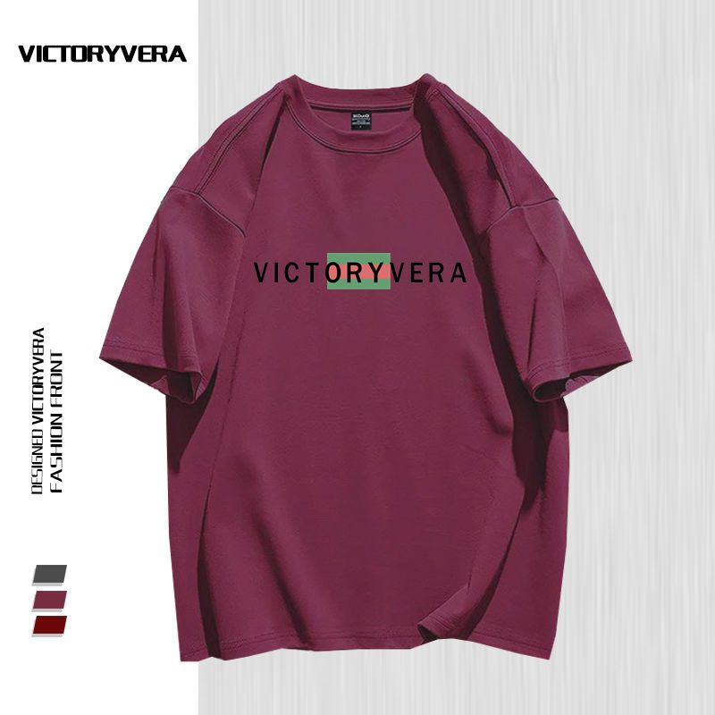 VICTORYVERA泫雅风短袖t恤女学生ins宽松个性百搭国潮情侣上衣服