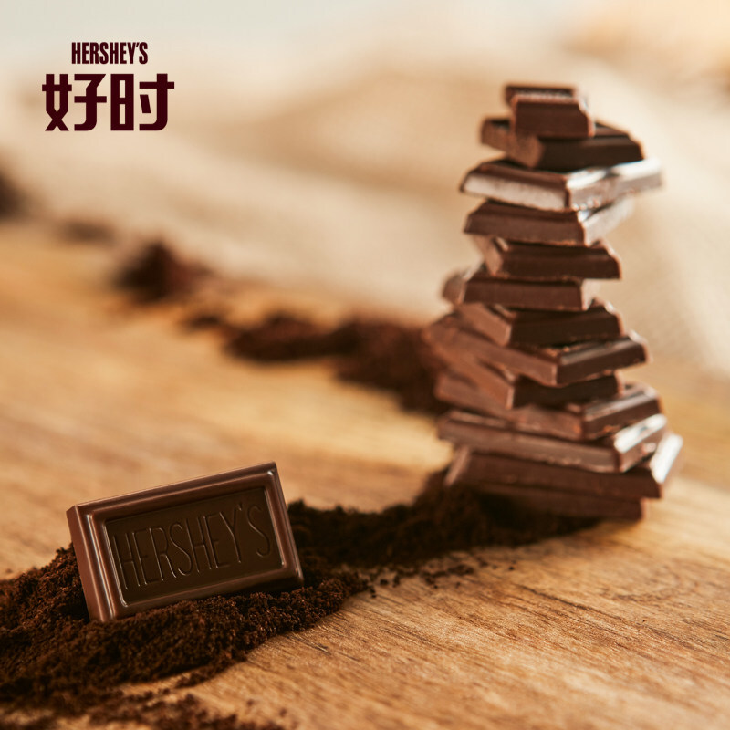 好时(Hershey’s) 迷你排块牛奶巧克力巴旦木巧克力曲奇奶香白巧克力结婚喜糖袋装500g高清大图