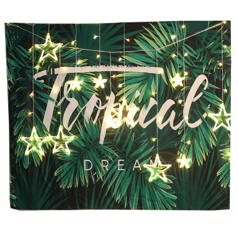 北欧挂布布料 背景布背景墙布民宿房间布置装饰布艺床头布 夏日巴士-200*150cm/收藏加购送USB款彩灯高清大图