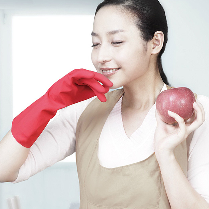 3M思高耐用橡胶防水手套 家务家用洗碗手套加厚不伤手 中号3副装高清大图