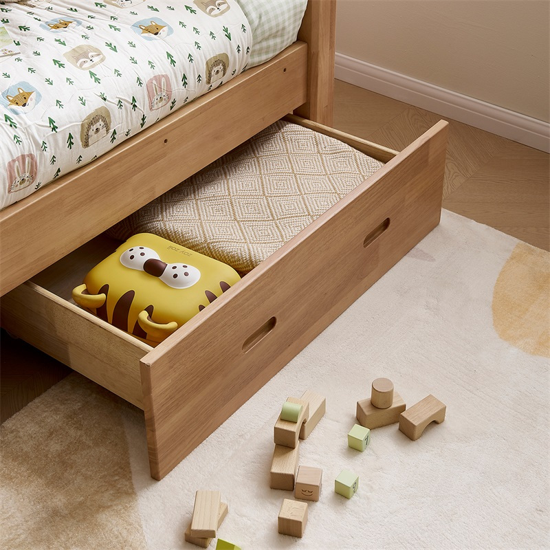 全友家居青少年实木高低床原木风上下铺床135米学生储物床家具dw7025