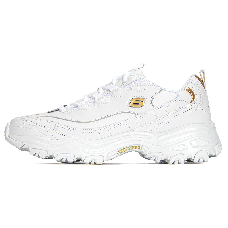 斯凯奇休闲鞋男鞋低帮白色熊猫鞋厚底增高板鞋秋季新款户外运动鞋小白