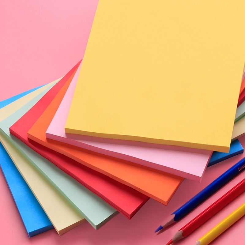 得力deli彩色复印纸粉色a4纸彩纸打印色粉红色蓝色红纸加厚80g混色100