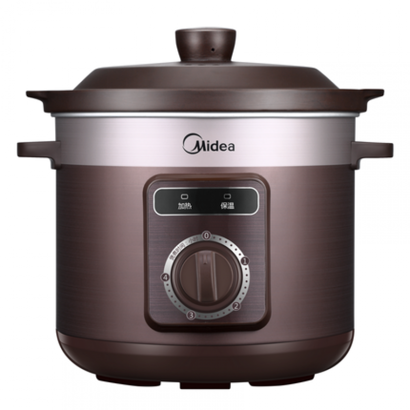 美的 TGH40D 电炖盅 4L家用大容量 电炖锅红陶电炖 砂锅煮粥煲汤锅