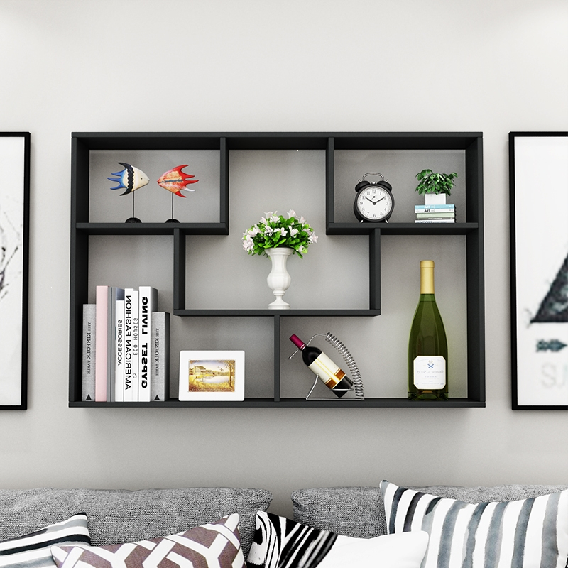 藤印象墙上置物架壁挂吊柜挂柜墙面装饰架卧室格子收纳简约现代挂墙