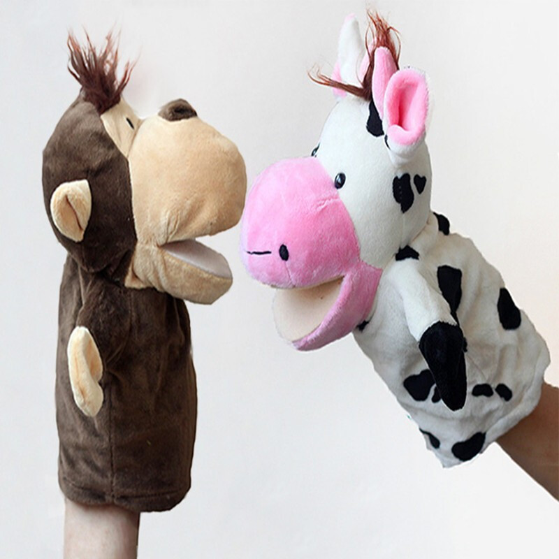 动物手偶嘴巴能动手偶玩具动物手套手玩偶卡通毛绒娃娃幼儿园表演长腿