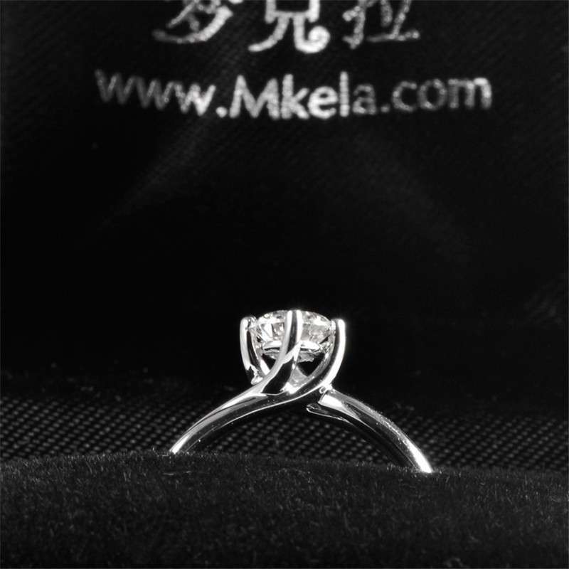 梦克拉 Mkela Pt950铂金钻石戒指 星晴 54分 I-J级 50-59分