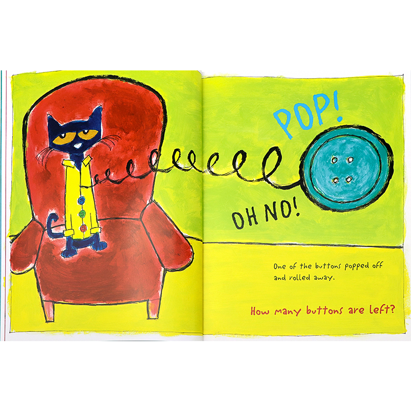 [正版]皮特猫和他的四颗时髦纽扣 英文原版绘本 Pete the Cat and his Four Groovy Bu高清大图