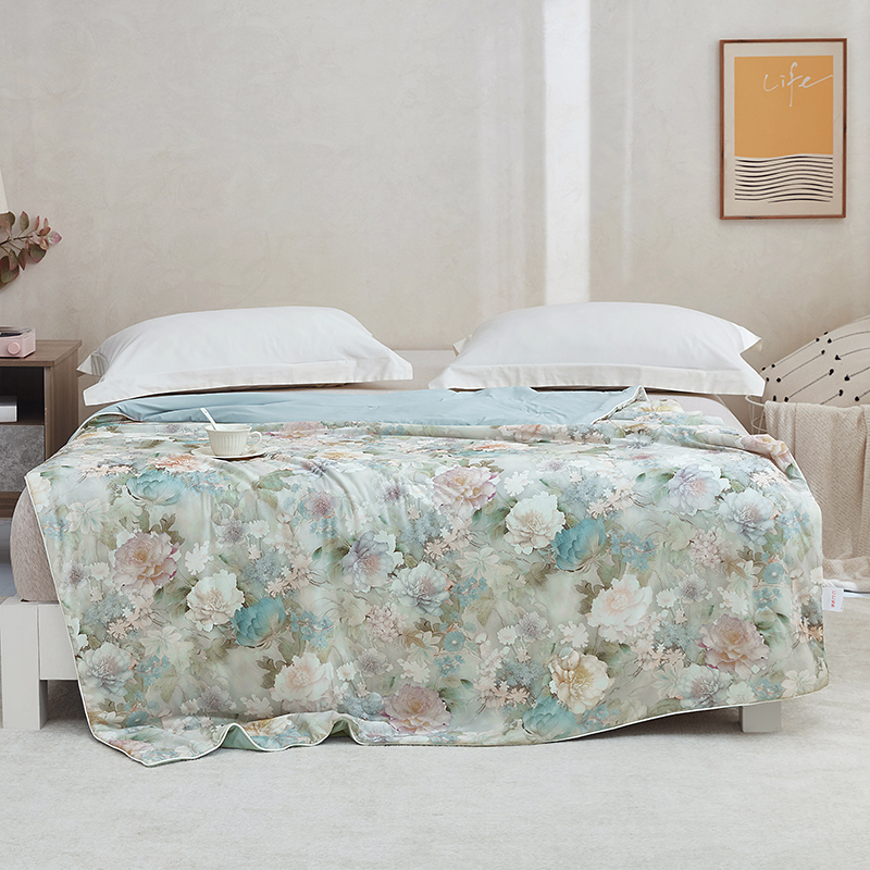 梦洁家纺 针织凉感印花夏被:小凉方 150x200cm高清大图