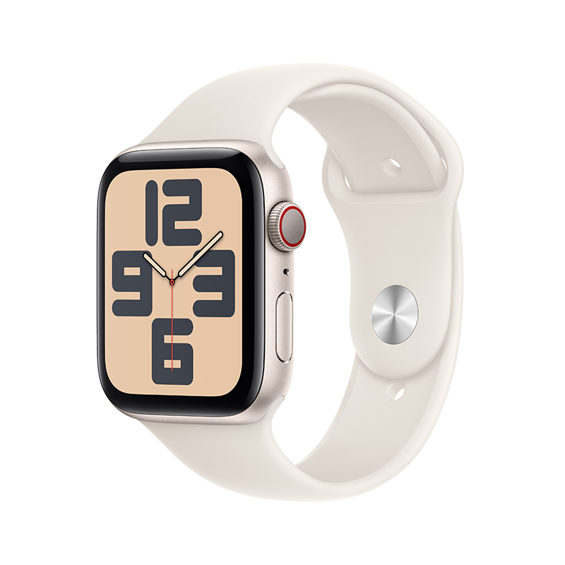 MXJ23CH/B Apple Watch SE 蜂窝 44 毫米星光色铝金属表壳 星光色运动型表带-M/L