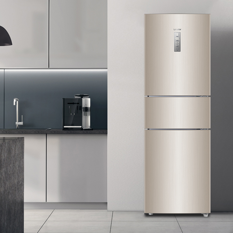 218升三门冰箱小型家用 风冷无霜智能电冰箱 变频一级节能三开门